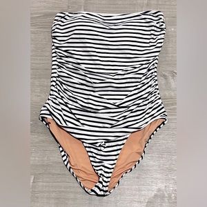 J. Crew Striped Strapless Swimsuit Size 12